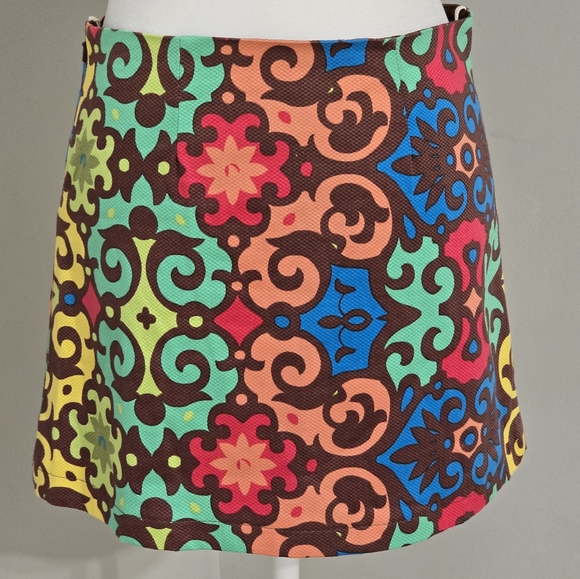 🤩Host Pick❤️Judith March Multi-Patterned Mini-Skirt Women's Small - Picture 3 of 11